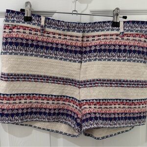 Dalia Printed Boho Shorts Women’s size 12 Red White Blue Tribal Aztec Casual